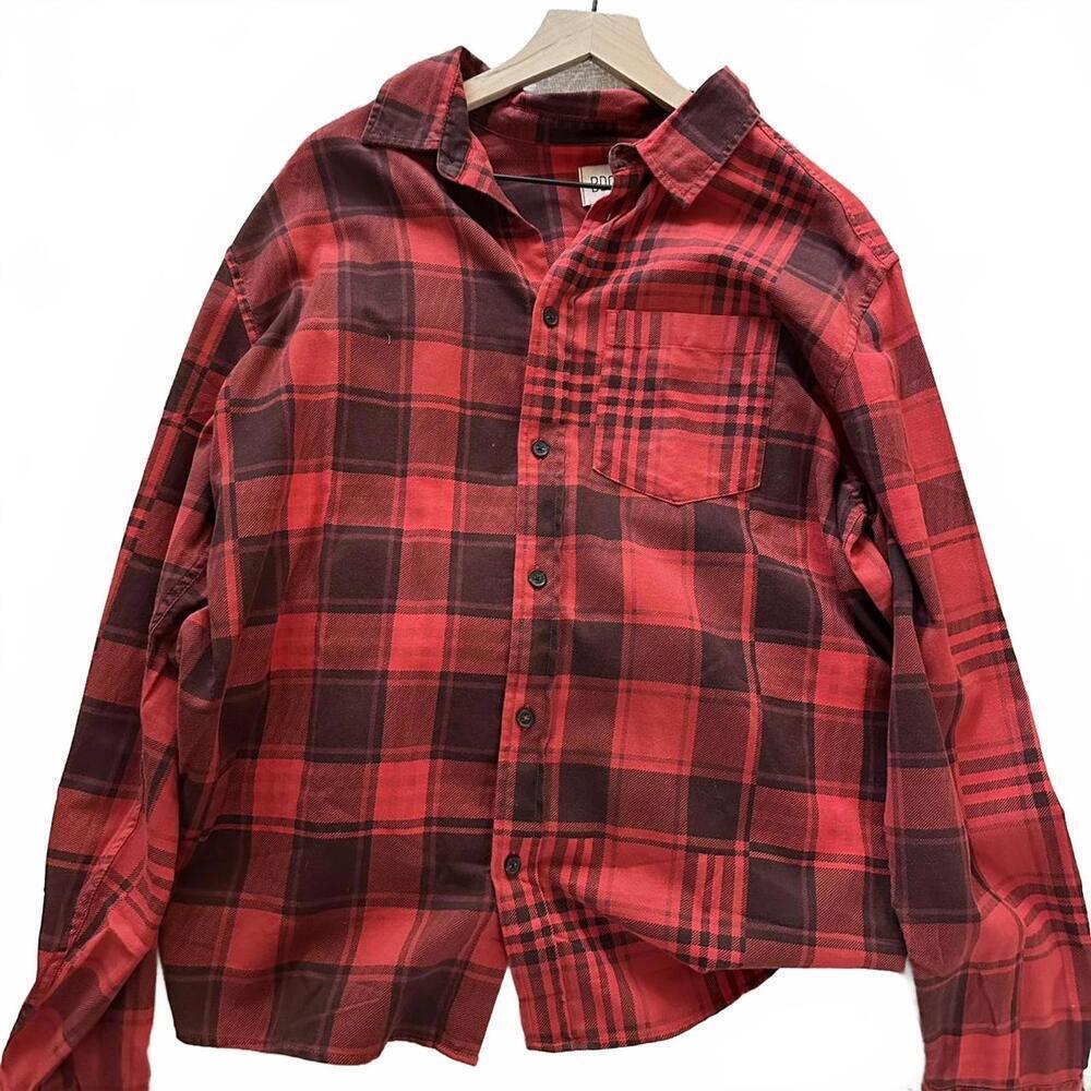 NWOT BDG Red and Black Lumberjack Shirt Shacket - Size L